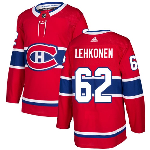 Adidas Canadiens #62 Artturi Lehkonen Red Home Authentic Stitched NHL Jersey